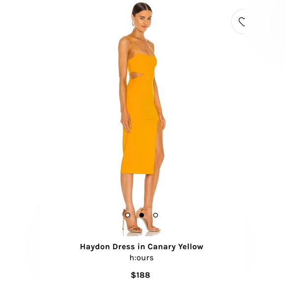 H:ours Haydon Dress in Canary Yellow size XS - Picture 2 of 8